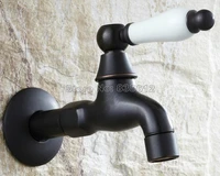 wall mounted black oil rubbed bronze ceramic handle mop pool faucet laundry sink cold water tap wav117