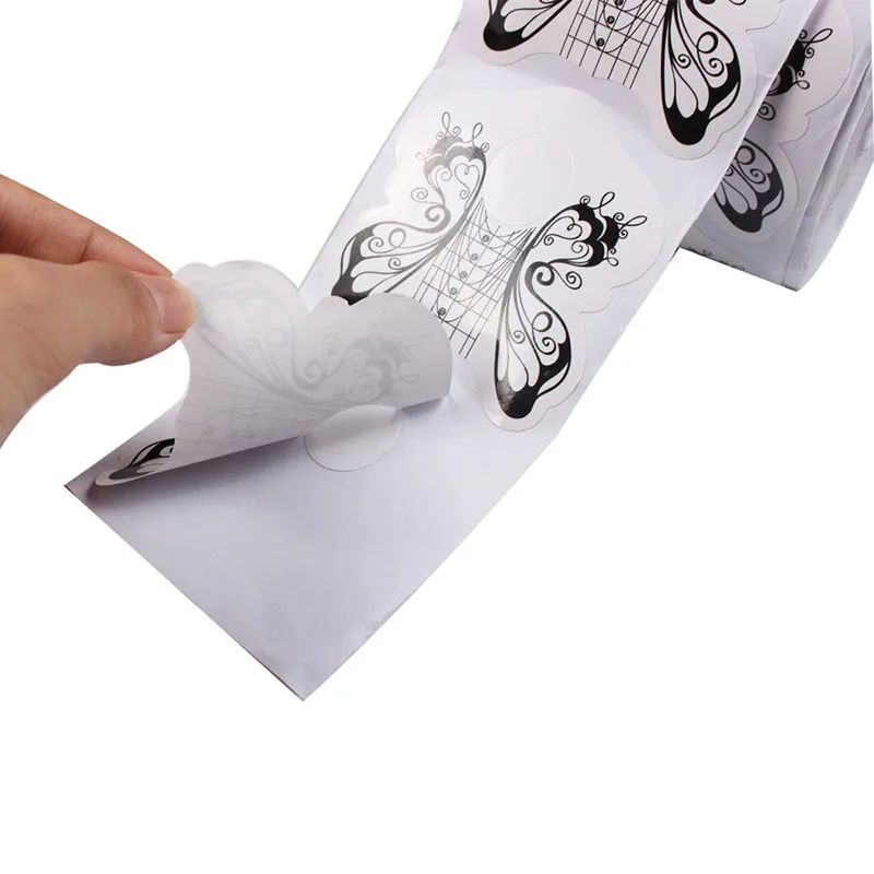 Finger Angel 50 шт/100 шт/500 шт формы для ногтей бумага для маникюра белая бабочка Гель-лак для ногтей УФ расширение Французский DIY Маникюрный Инструмент