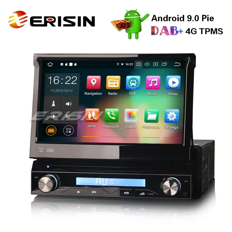 Erisin ES7808U " Универсальный 1 Din съемная DAB+ Android 8,0 Стерео DVD gps Wi-Fi система контроля давления в шинах DVR DTV BT OBD2 4G