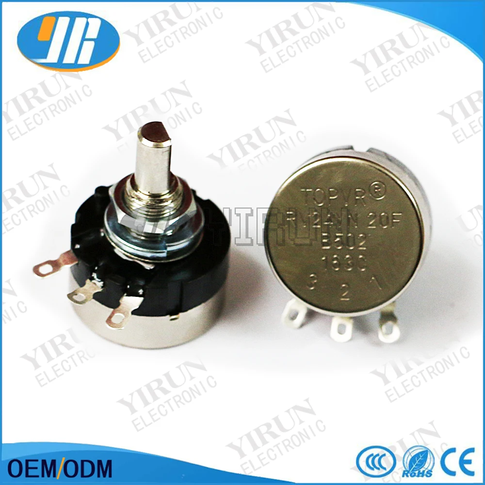 TOPVR RV24YN20F B502 5K Круглый гоночный потенциометр 5|potentiometer|potentiometer 1k |