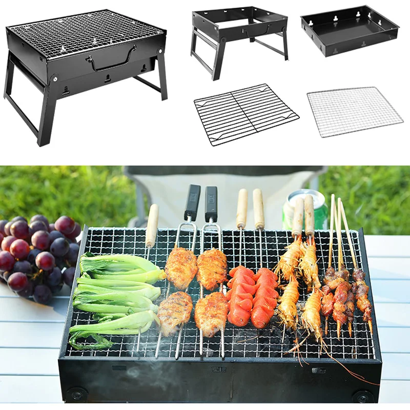 Большой Размеры Портативный уголь барбекю гриль барбекю Пособия по кулинарии Инструменты и Принадлежности для шашлыков подарки с Открытый Отдых Принадлежности для шашлыков Сталь гриль