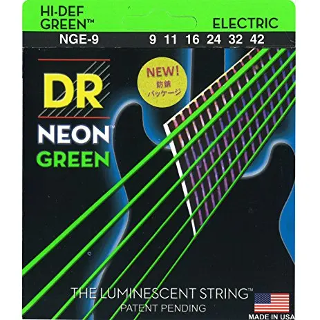 Light 0942 DR K3 Hi-def неоновые зеленые люминесцентные Струны для электрогитары, светильник 09-42 или средний 10-46 - Цвет: Light 0942