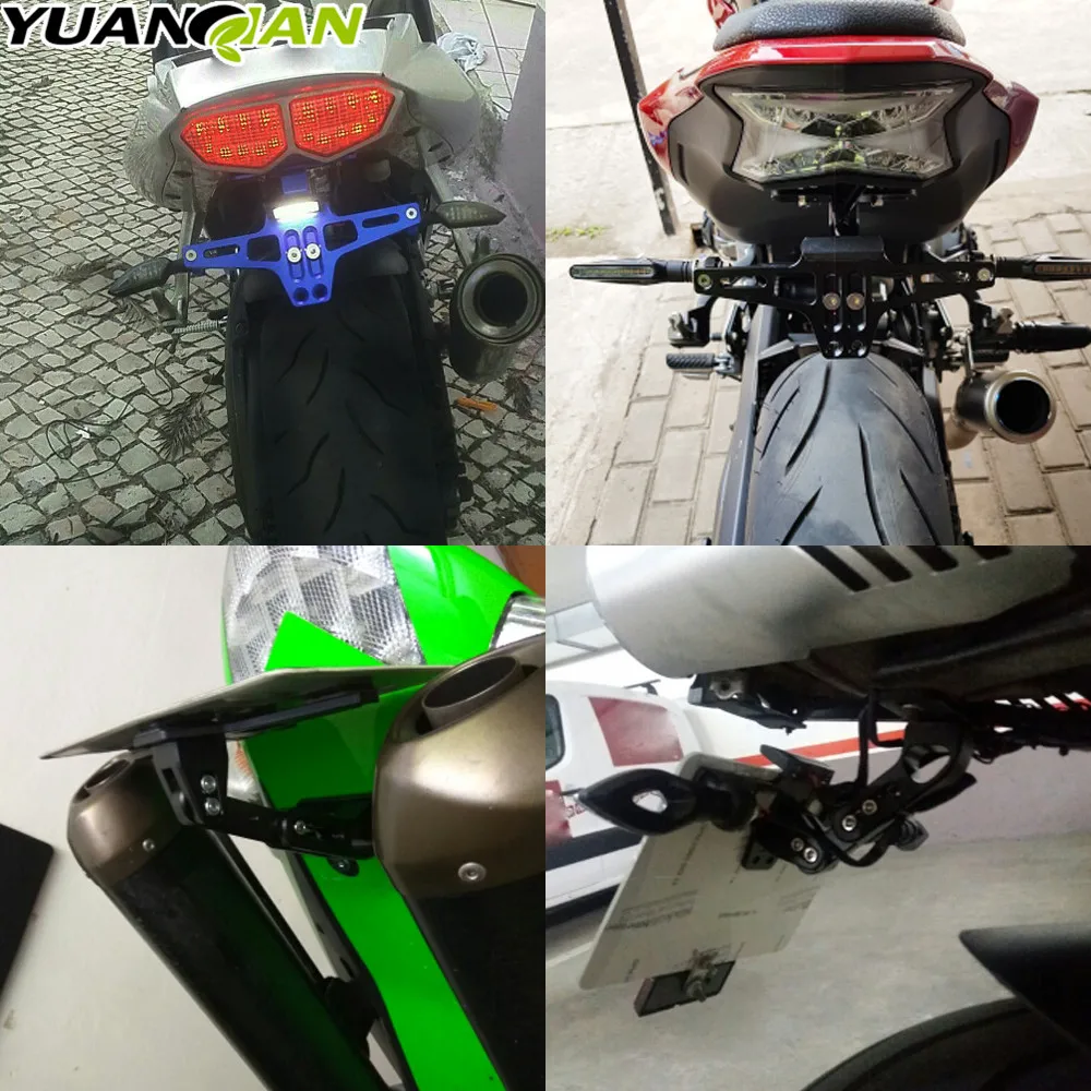 Для kawasaki ninja 300 z900 versys 650 z1000sx Yamaha FZ6 S2 Кронштейн номерного знака держатель номер