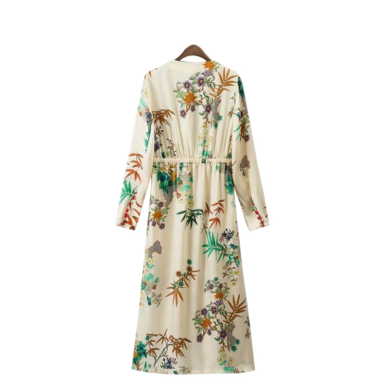 Осень Винтаж блузка Цветочный принт открыть свободные пояса КНОПКА рукав кимоно