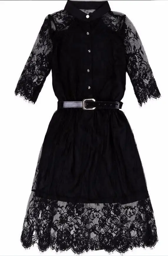 JOYINPARTY/распродажа черное кружевное летнее платье с вышивкой Коллекция 2015 года