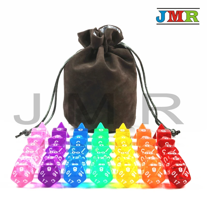 Оптовая продажа цена полупрозрачные красочные 7 наборов цифровые многогранные