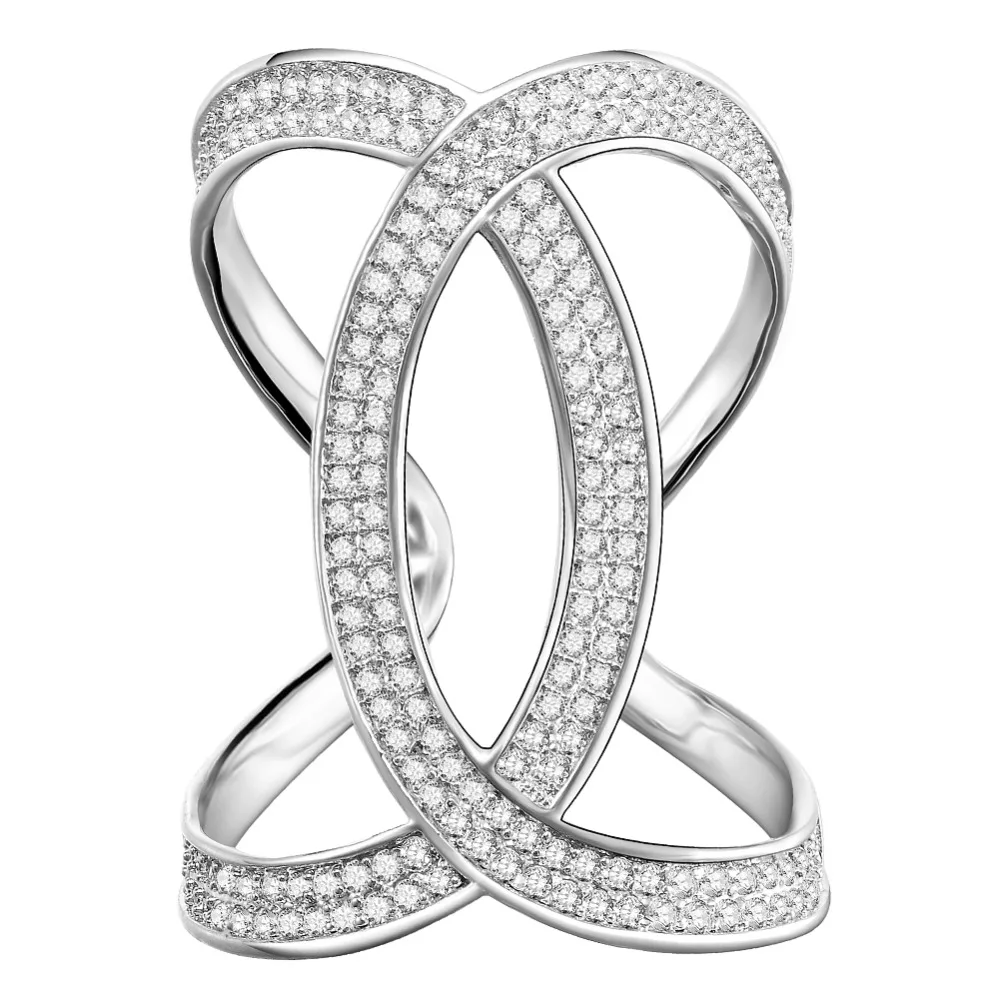 Модные женские ювелирные изделия KIVN с фианитами открытые регулируемые свадебные