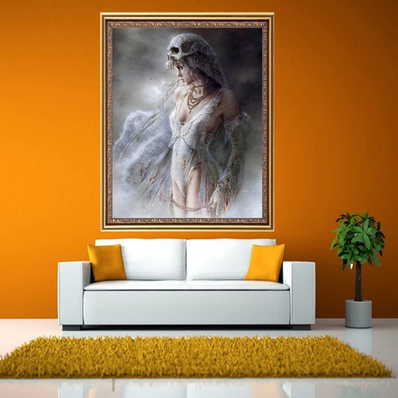 Diy 5d картина вышитая бисером цветок полный круглый бриллиант вышивка череп