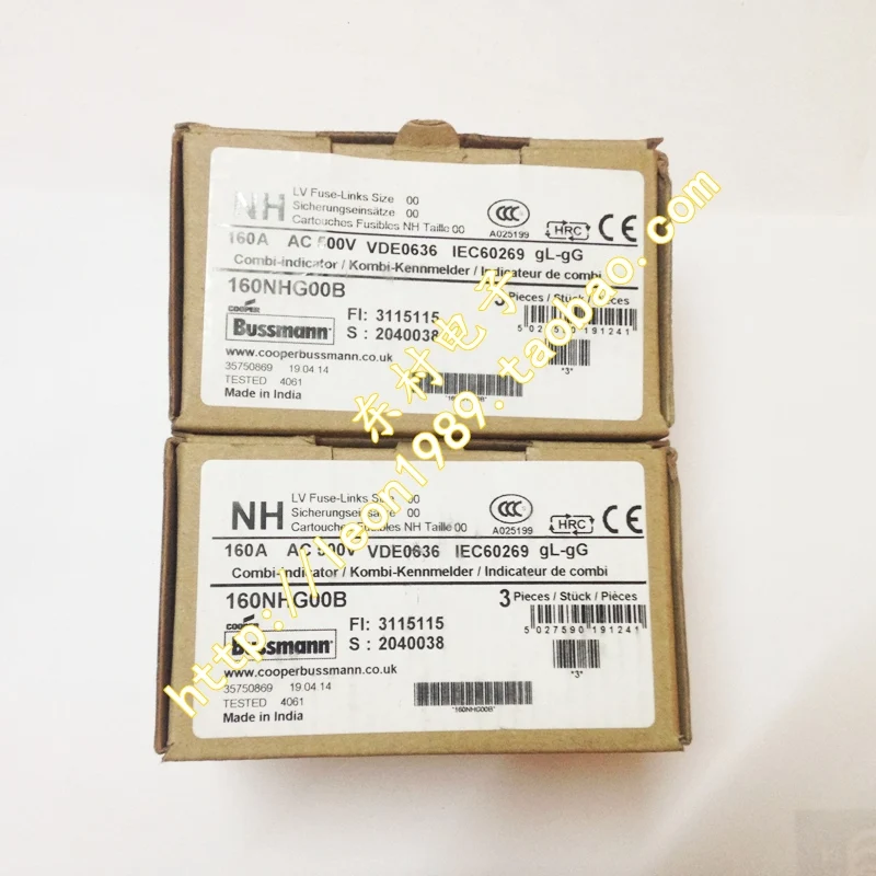 Оригинальные предохранители Bussmann 160NHG00B 160A 500V 120Ka NH00 fuse 5 шт./лот|fuse lighting|fuse suppliersfuse