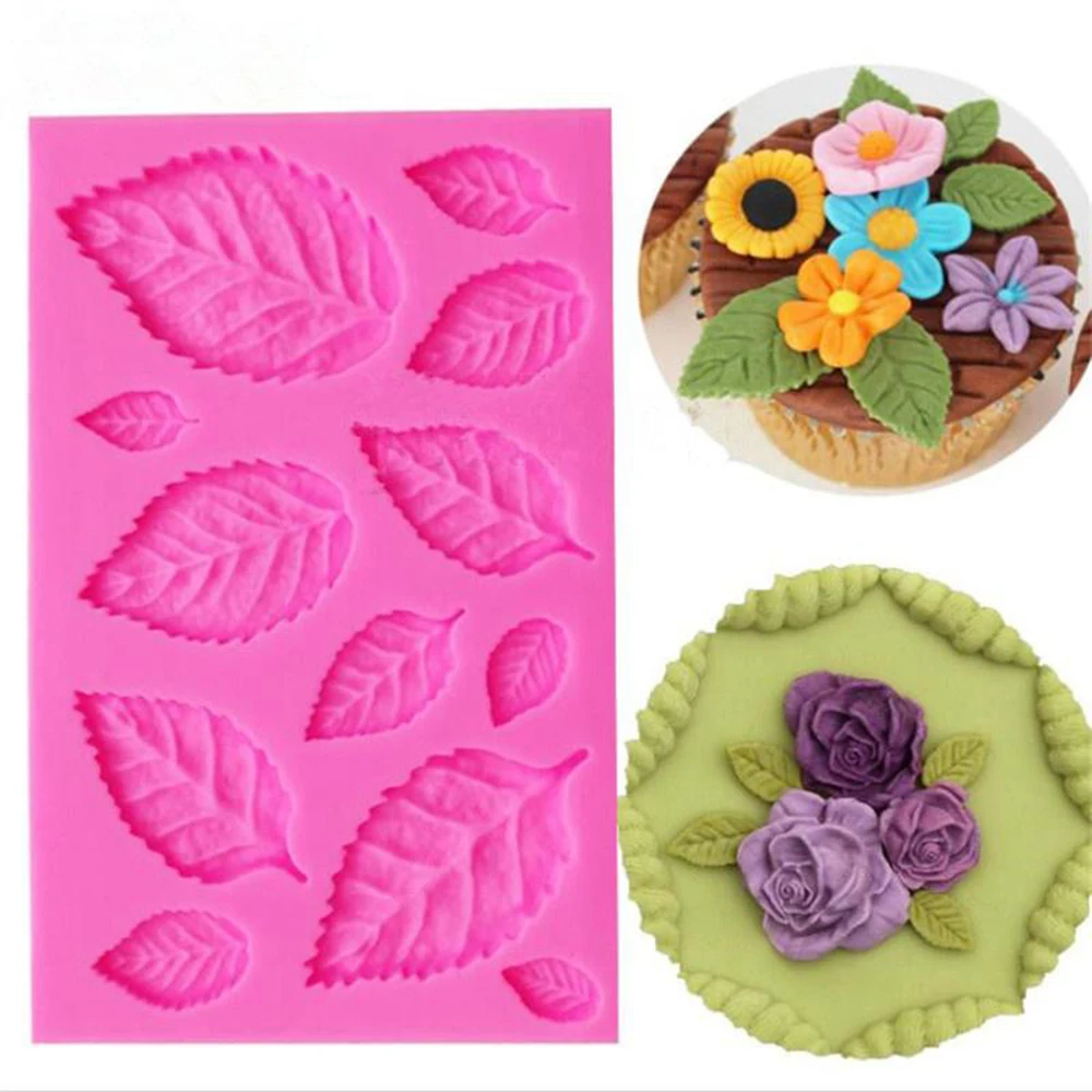 Наконечник для украшения тортов 1 шт листьев Силиконовая Форма Fondant mold торт