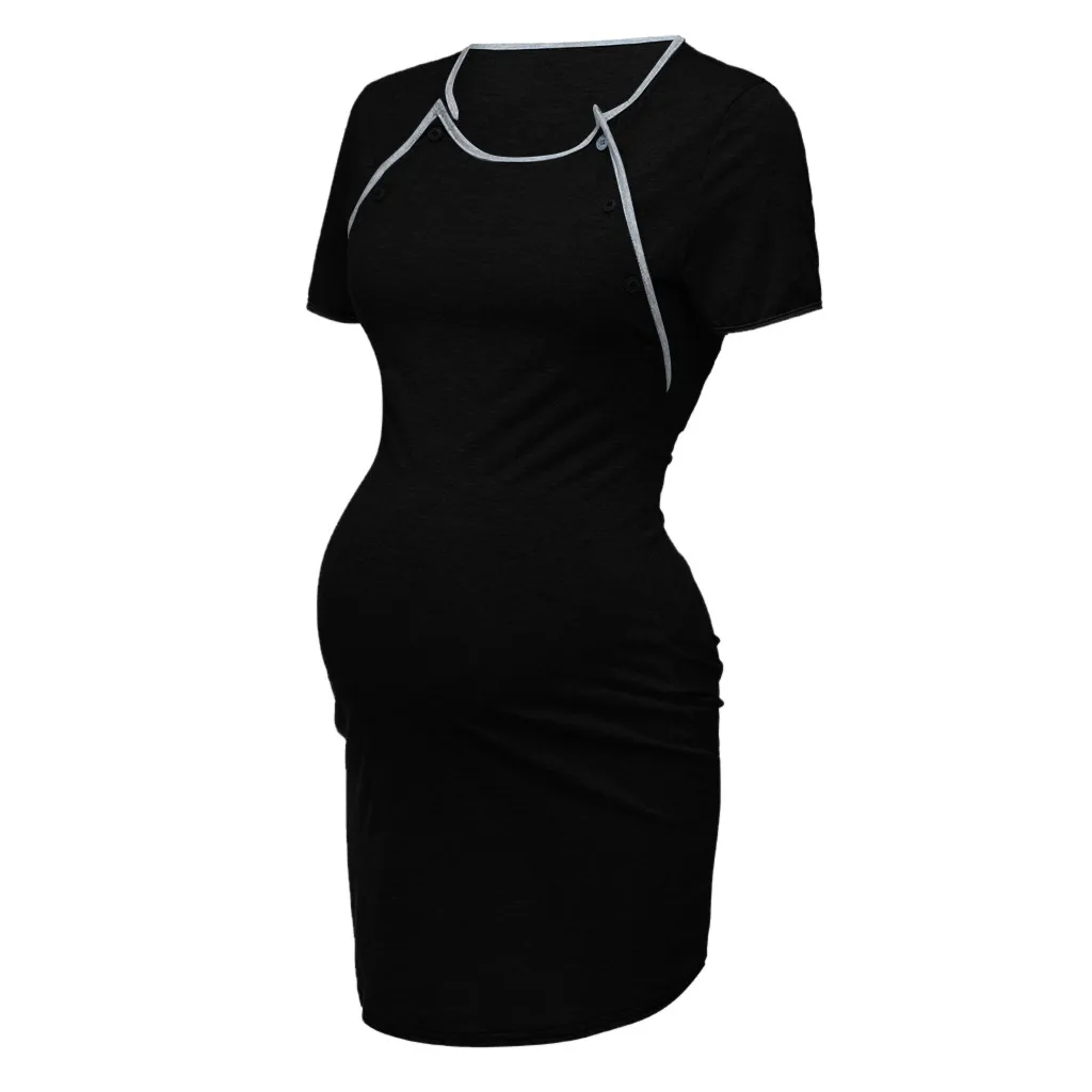 Maternity Gown Short sleeve Nursing Baby Breastfeeding Sundress Pregnancy Dress Summer Dresses Vestido Lactancia | Мать и ребенок