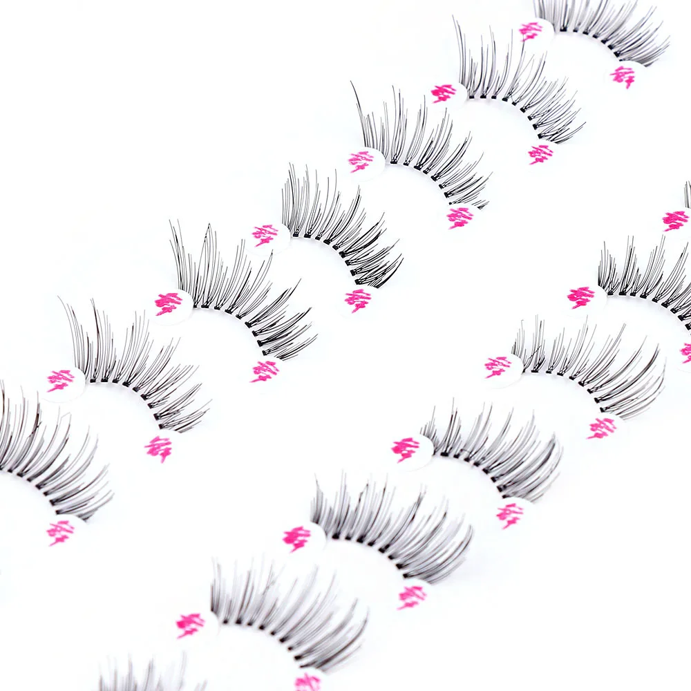 10 пар натуральные черные накладные ресницы для макияжа | Красота и здоровье