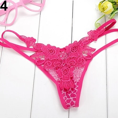 Женские сексуальные кружевные трусики стринги с цветочной вышивкой и низкой