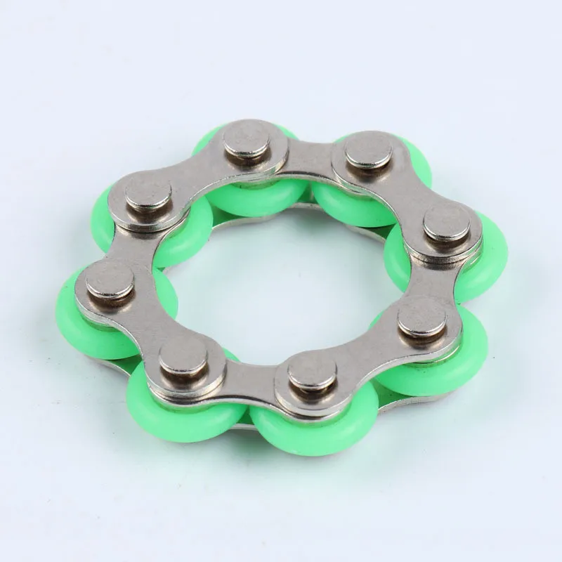8 knots Green 8/12 узлов, новинка, брелок, цепь для ключей, игрушка для снятия стресса, нержавеющая сталь, велосипедная цепь, пряжка, кольцо для ключей, игрушка для пальцев - Цвет: 8 knots Green