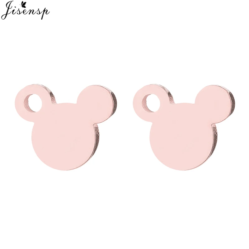 rose gold earrings Jisensp, модные женские серьги с Микки Маусом, Мультяшные серьги-гвоздики, подарок на день матери, милые маленькие серьги с животными, aretes de mujer - Окраска металла: rose gold earrings