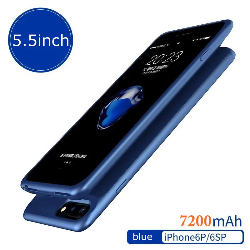 Ultra Slim внешнего резервного Батарея 7200 мАч чехол для телефона питания iPhone 7 P 8 6 5