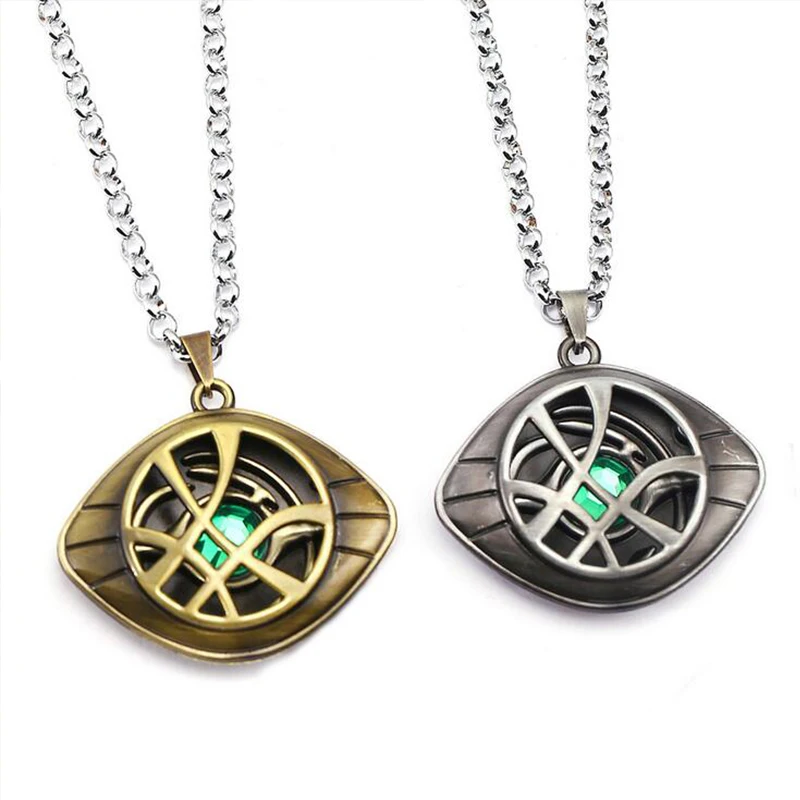 Popular film Doctor Strange Necklace Fashion Eye Shape Pendant necklace Leather Cord Long Movie Jewelry Accessories | Украшения и