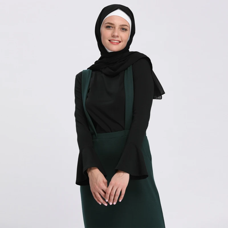 Vestidos abaya Дубай Ислам Арабский длинный мусульманский хиджаб юбка на подтяжках платье на подтяжках Абая для женщин турецкая исламская одежда