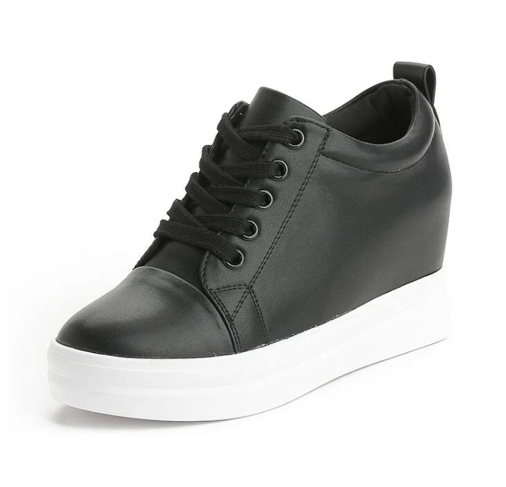 

Increased Within Women's Shoes Small White Shoes New Casual Shoes Thick Bottom Platform Shoes Lace Leather Shoes