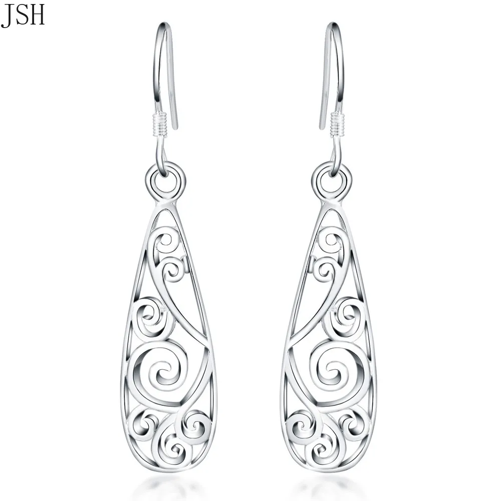 Акция LE018 милые женские Ретро сережки серебристого цвета Высокое качество модные