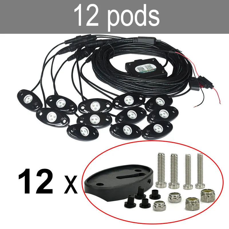 CNSUNNYLIGHT лодка Yacht Deck RGB светодиодные горные фонари подводный Bluetooth контроллер многоцветный светодиодный комплект для корабля Музыка Звук мигалка - Цвет: 12 Pods