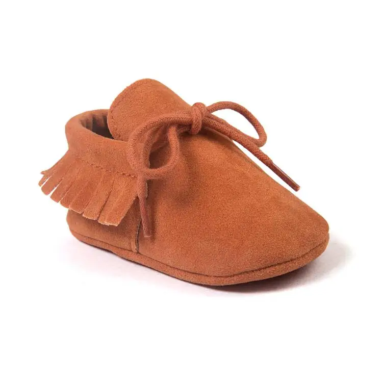 Light Brown Разноцветная детская обувь для малышей на шнуровке с матовой кисточкой с мягкой подошвой для малышей 0-18 м - Цвет: Light Brown