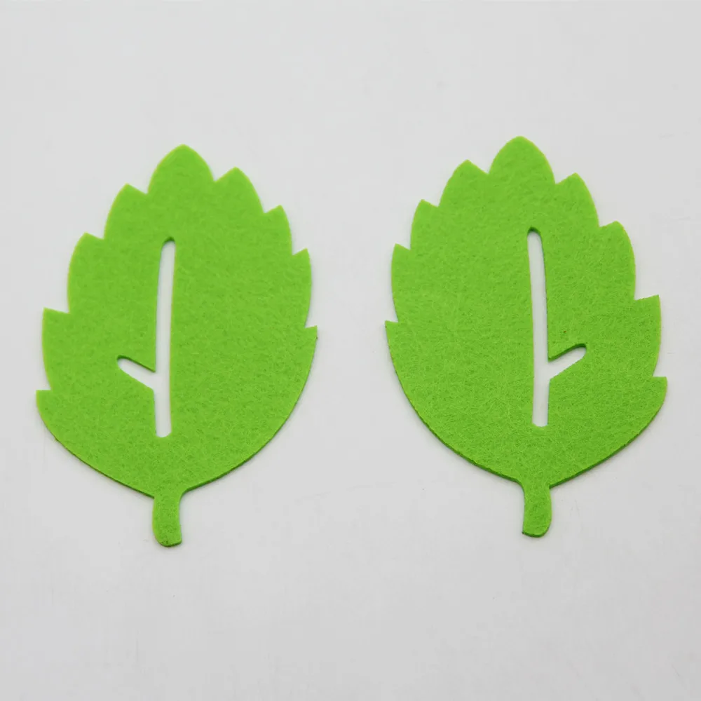 10 шт. фетровая ткань в форме зеленых листьев для отделки карточек|Войлок| |