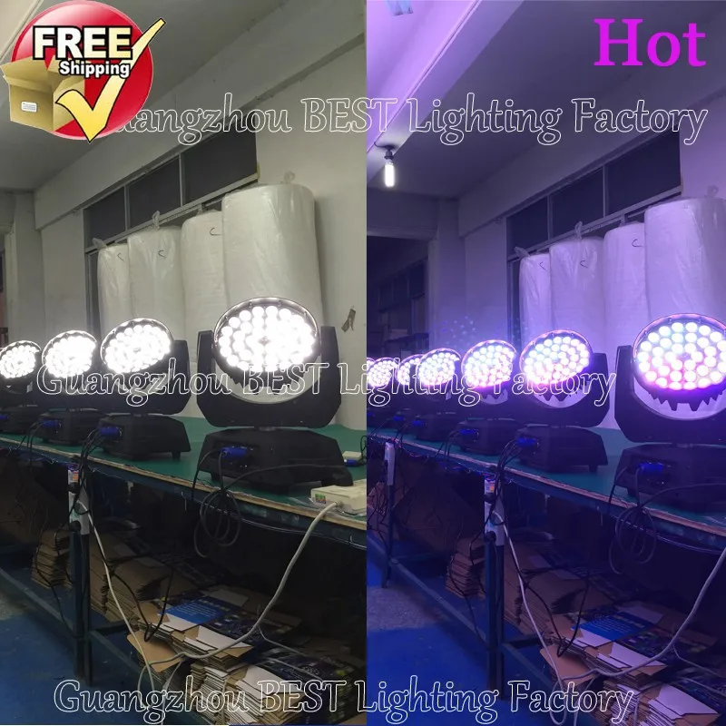 Высокое качество сценический светодиодный zoom wash 36x12 Вт rgbw 4в1 wash zoom moving head светильник f светильник чехол