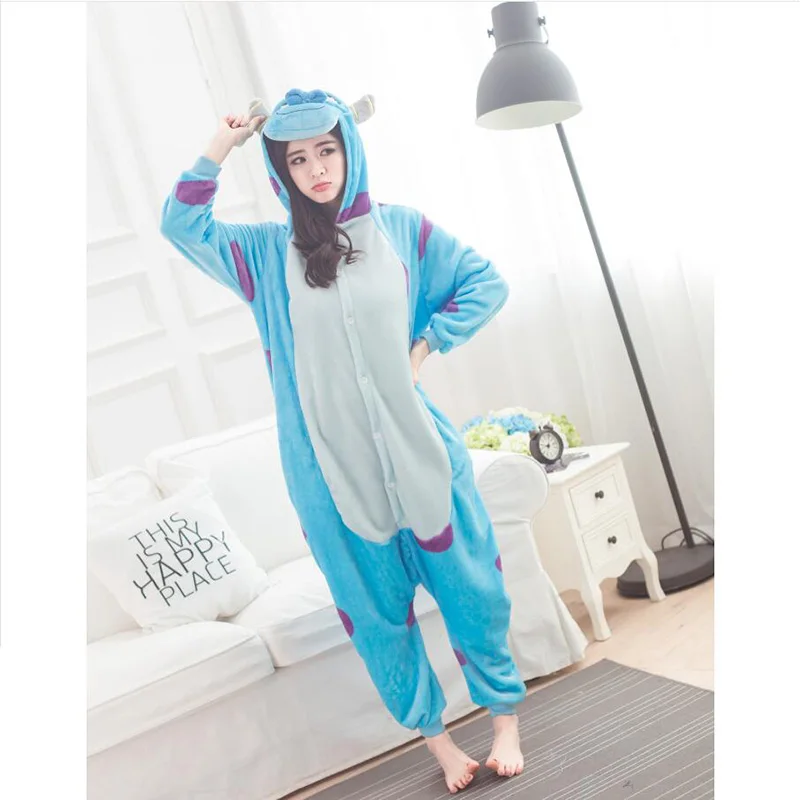 Сегодня Специальный Для женщин рисунком коровы Footed Пижама для взрослых Длинный