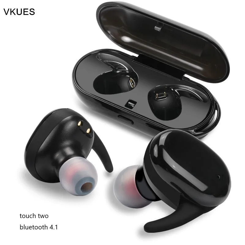 Беспроводные Мини наушники Bluetooth Touch Two BT V4.1 гарнитура с зарядным устройством