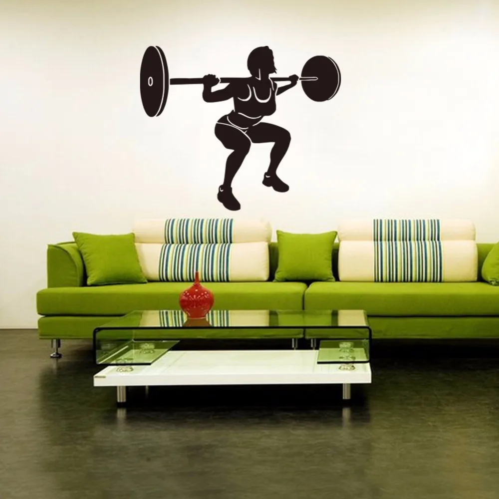 Могут быть настроены новые женские тяжелой атлетики настенные наклейки