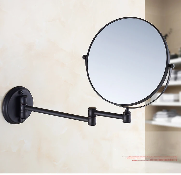 Senducs черное зеркало для ванной комнаты с твердым латунным зеркалом 8 дюймов 3x