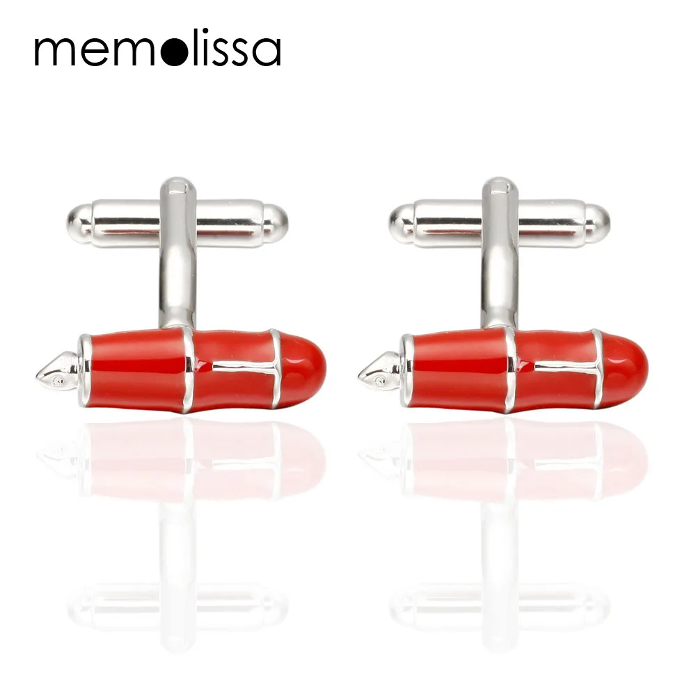 MeMolissa красные запонки в виде ручки для мужчин новинка авторучка дизайн