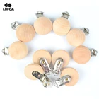 Деревянный зажим для соски LOFCA, 5 шт.лот, силиконовые бусины