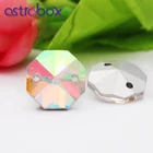 Пришивные стразы, стеклянные кристаллы AB, восьмиугольные бусины 10-18 мм, аксессуары для одежды, сумок, подарок на заказ