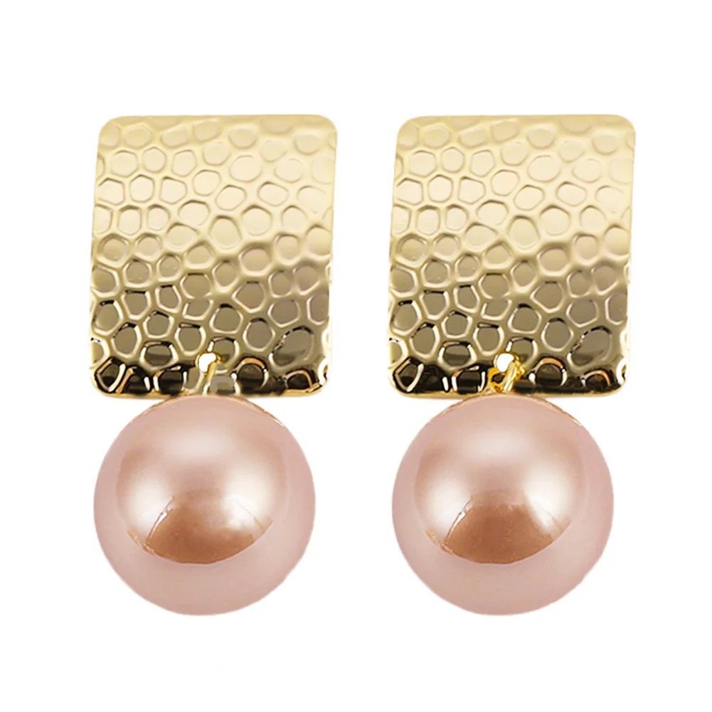 FEEHOW Новый горячий темперамент имитация жемчуга геометрический узор серьги для