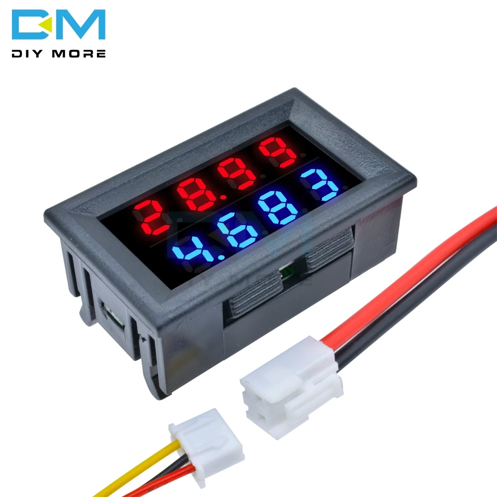 Синий красный 0 28 светодиодный LED 100V 10A Вольтметр Амперметр Двойной цифровой