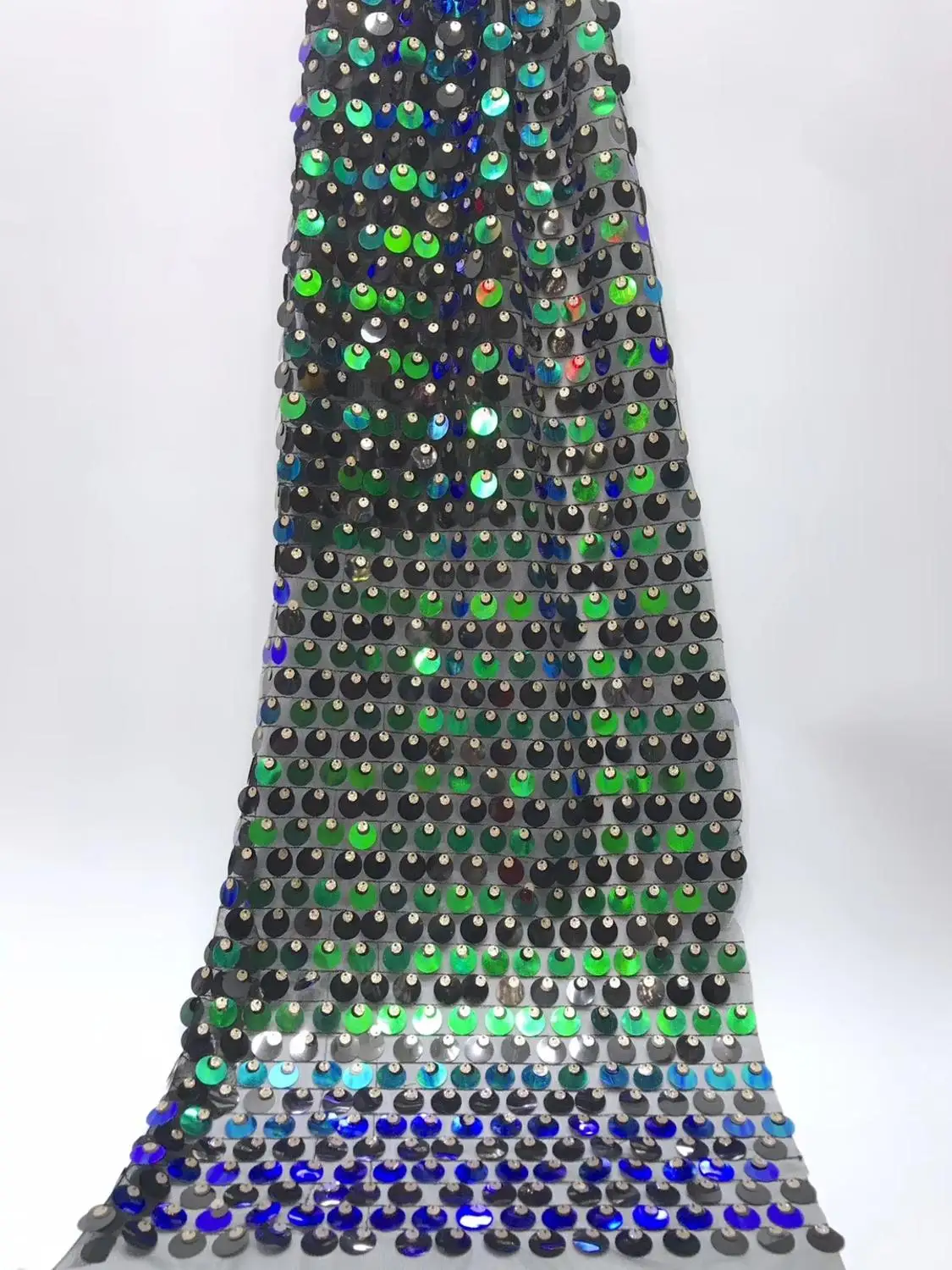 

2019 high quality sequins French Nigerian sequins net lace,African tulle mesh sequins lace fabric for dress 5yards JYJUL221