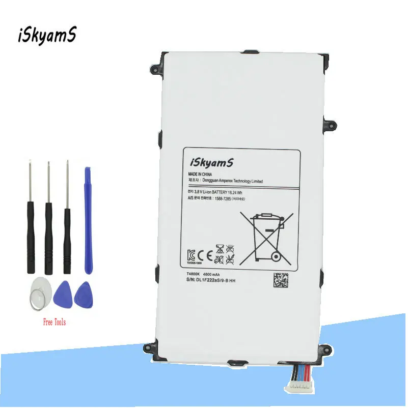 ISkyamS 1x4800 мА/ч T4800E запасная батарея для Samsung Galaxy Tab Tablet Pro 8 4 &quotT320 T321 T325 SM T320 +