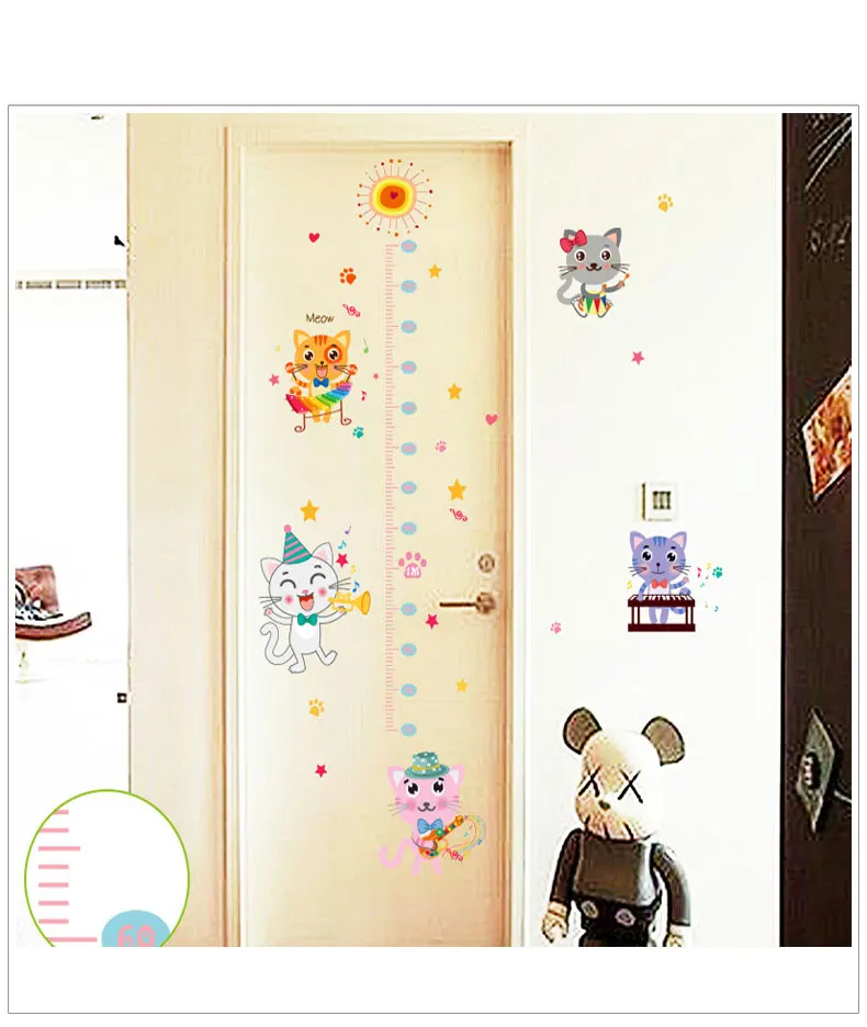 Наклейки для детской комнаты наклейки на высоту котенка стену клейкие обои | Дом