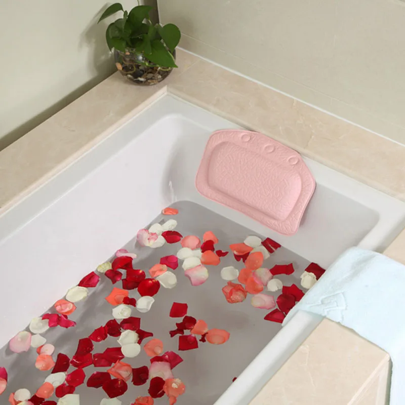 PVC Bath Pillow Headrest Accessories Bathtub Suction Cup Waterproof Pillows Bathroom Products | Дом и сад