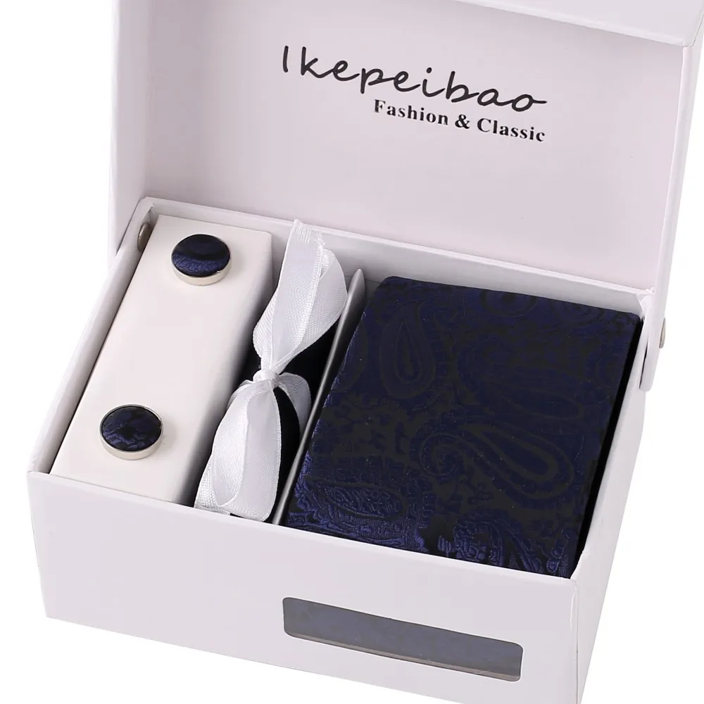 

Ikepeibao Custom Paisley Necktie Italian Formal Wide Men's Floral Necktie Handkerchief Sets Private Label Ties Accessories