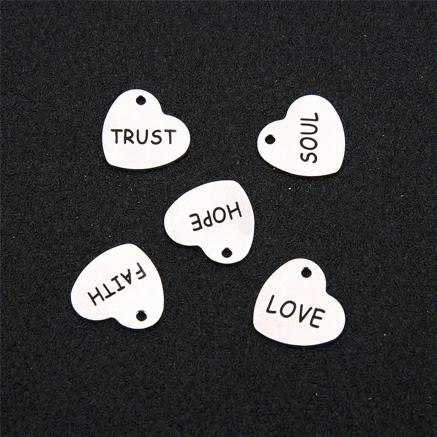 Подвеска для ожерелья Ckysee 5 шт./лот серебристого цвета с надписью Faith Hope Love из