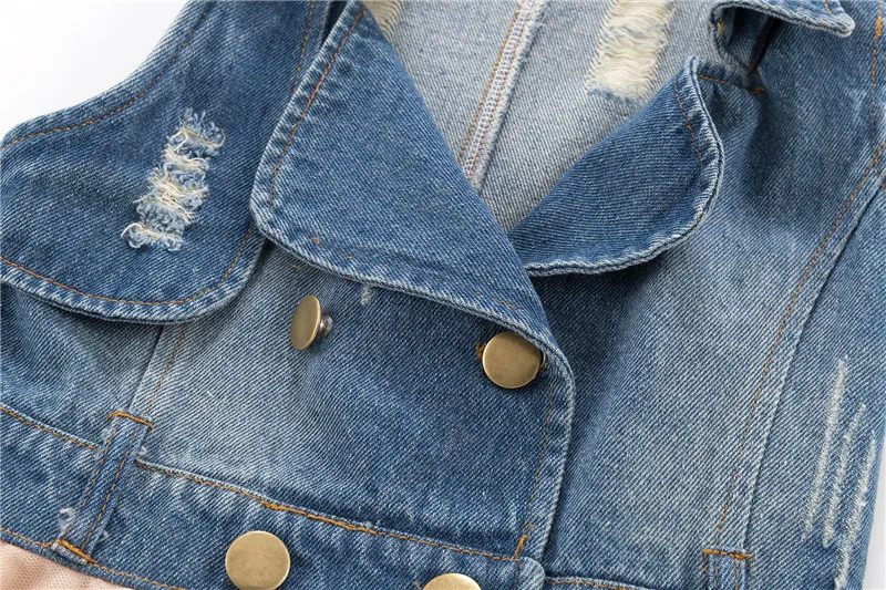 Розничная продажа коллекция 5250 года Модная Джинсовая юбка-пачка без рукавов