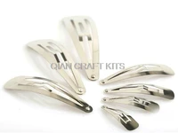 200pcs hair snap clips barrettes silver plated steel hair accessories components 3cm 8cmmixed sizes sampler