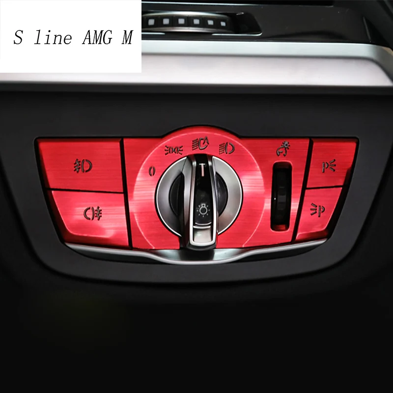 

Car Styling Headlight Switch Buttons Decorative Frame decoration Covers Stickers For BMW X3 F25 G01 Interior auto Accessories