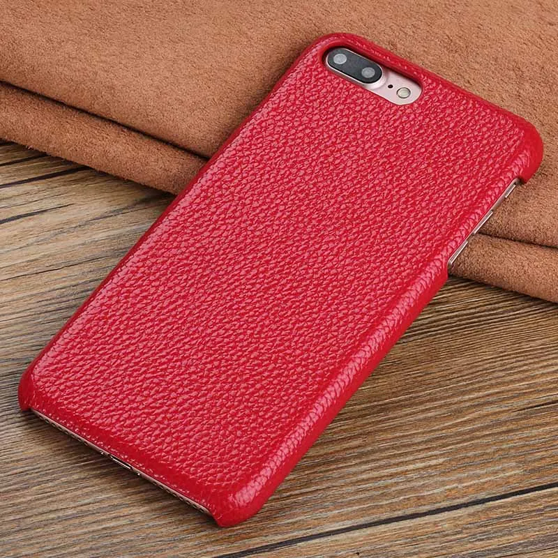 Чехол для телефона из натуральной кожи для iphone X XS XR XSMAX 6 6s 5 5S se 7 8 plus 11 Pro Max личи зернистый защитный чехол apple роскошный - Цвет: red