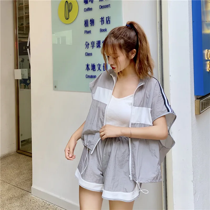 Для женщин Верхняя одежда из двух частей Лето 2019 корейский стиль Повседневное