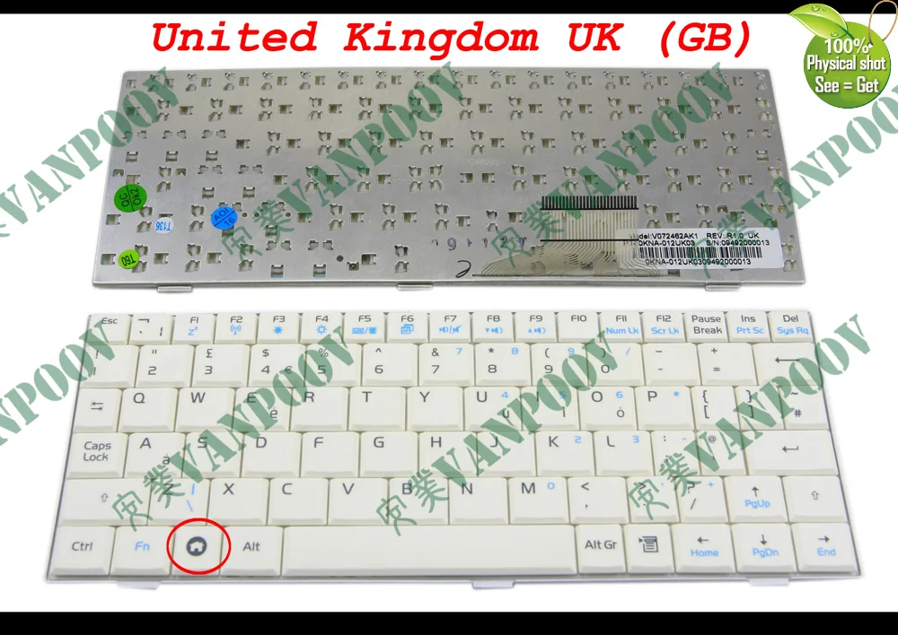 Новая клавиатура для ноутбука ASUS EeePC Eee PC 700 701 900 901 белая Великобритания Версия