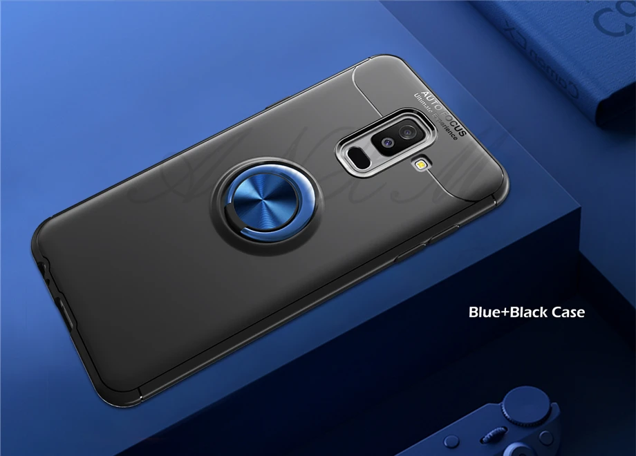 Для Samsung Galaxy A6 чехол силикагеля крышка Автомобильный держатель Подставка Магнитная кронштейн палец кольцо ТПУ чехол для Samsung A6 plus